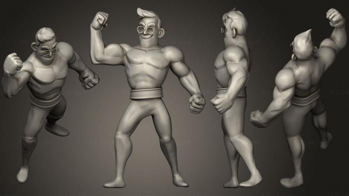 Figurines heroes, monsters and demons (Flexing, STKM_2450) 3D models for cnc